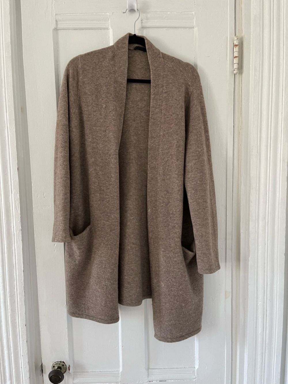 Jenni Kayne Open-Front Cardigan in Brown Taupe